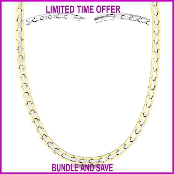 Titanium Magnetic Necklace 19.25 Inches 55 Magnets Therapy Jewelry